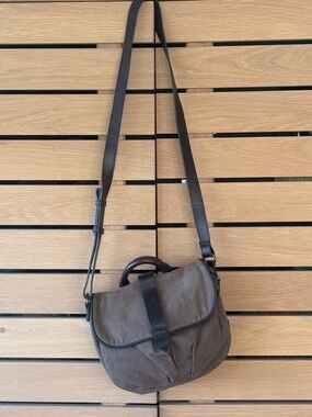 Brown Canvas Leather Crossbody Duluth Trading Co Purse Handbag Convertible Bag